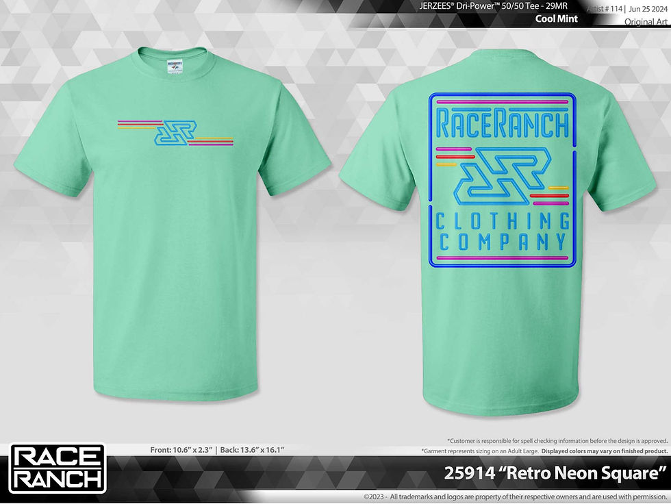 Thumbnail: Race Ranch - Neon Light  Scuba Blue Tee RR06