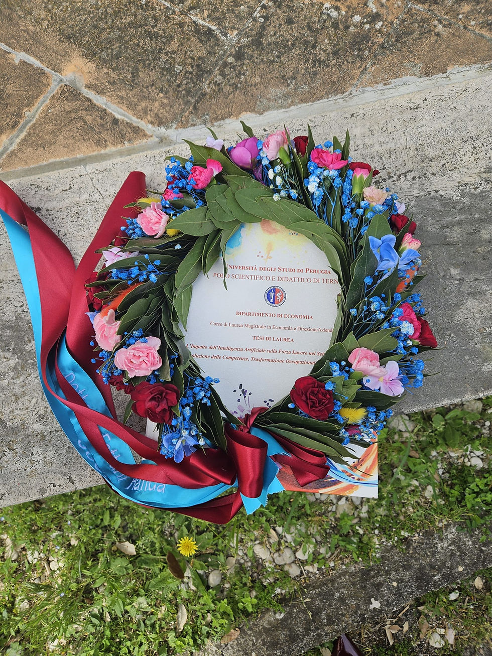 Miniatura: Corona di laurea fiorita multicolor (€72)