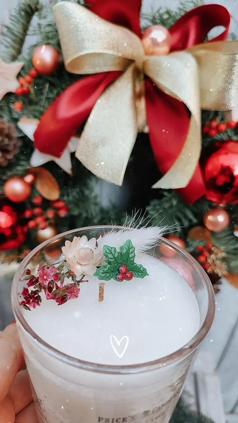 Miniatura: Candele con fiori secchi "Christmas Edition" (€10/28)