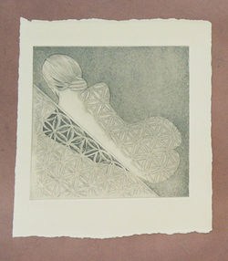 gravure sur le thème du regard porté sur le corps - Expo FAC OFF avril 2004