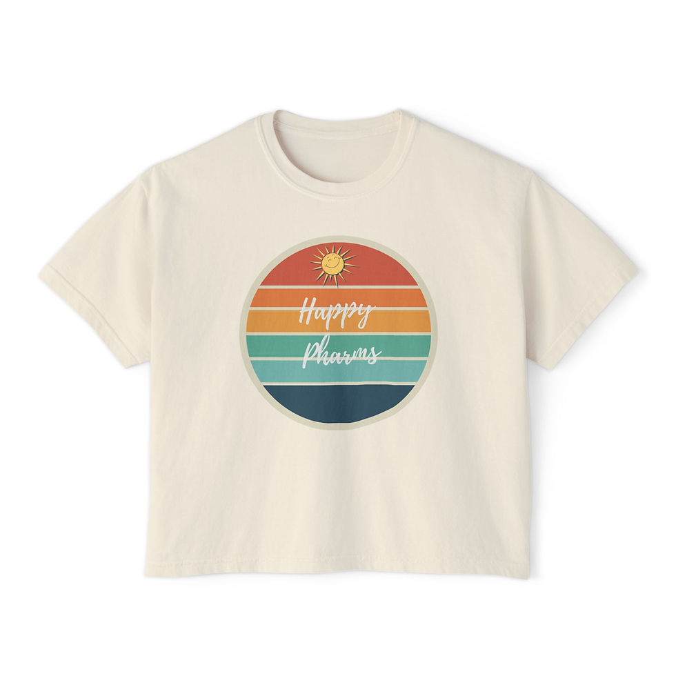 Thumbnail: Happy Pharms Women's Boxy Tee - Casual Summer Shirt