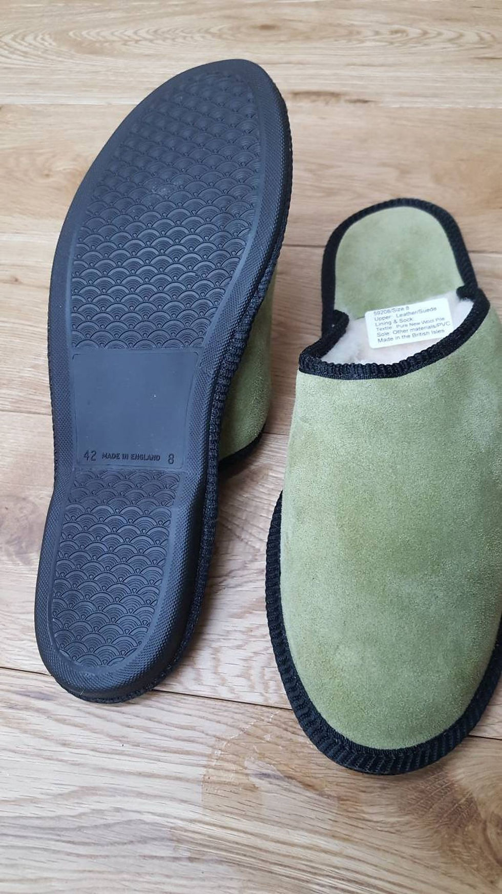 Thumbnail: Ladies suede wool lined Mule slipper