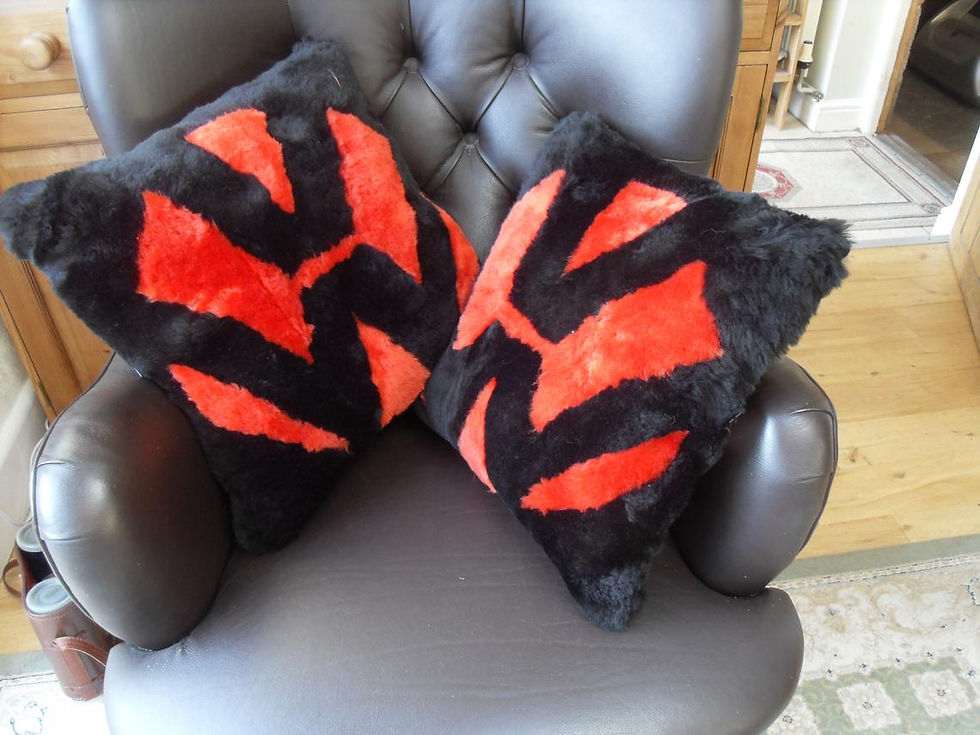 Thumbnail: Stylish Chic VW style camper van Sheepskin cushions covers