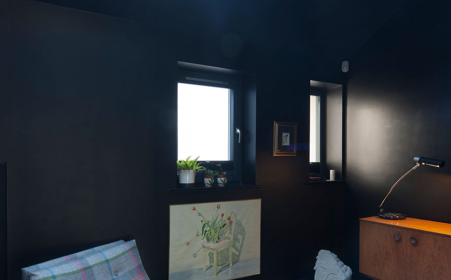 Contemporary designed church hall conversion with bold interior colours