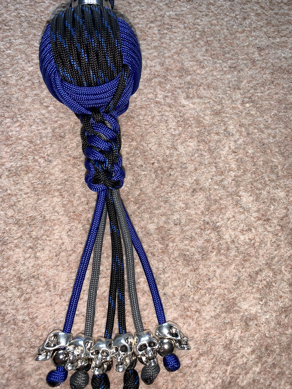 Thumbnail: Paracord Get-Back-Whip *Apes GBW* Blue Shades 42" - 47"