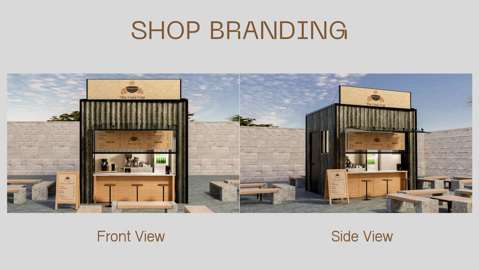 The Cozy Cup Shop branding