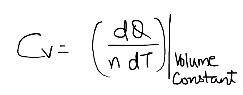 molar specific heat at constant volume