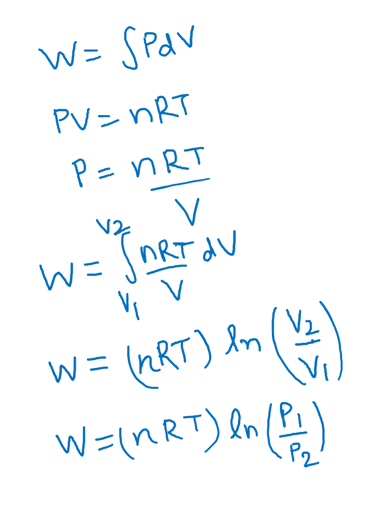 Work done in isothermal process