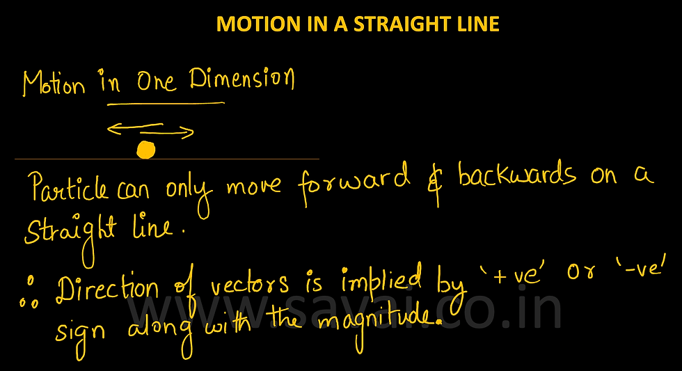 Motion in Straight Line