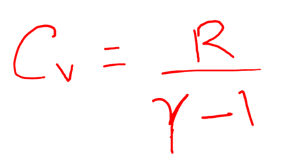 Molar specific heat at constant volume, R and gamma