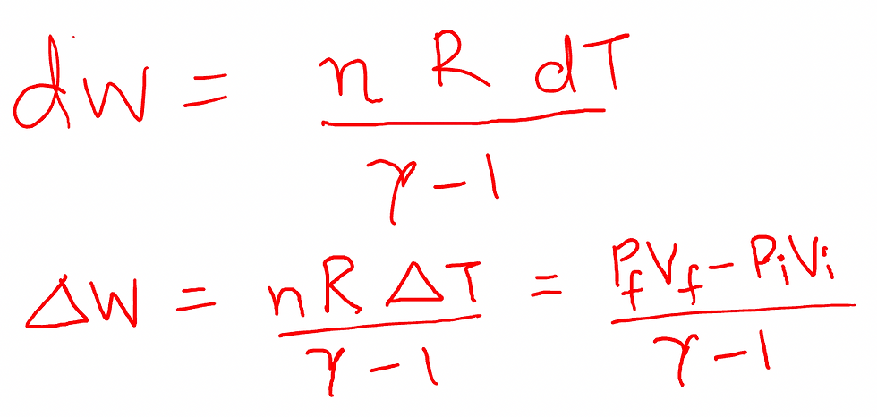 Work done in adiabatic process