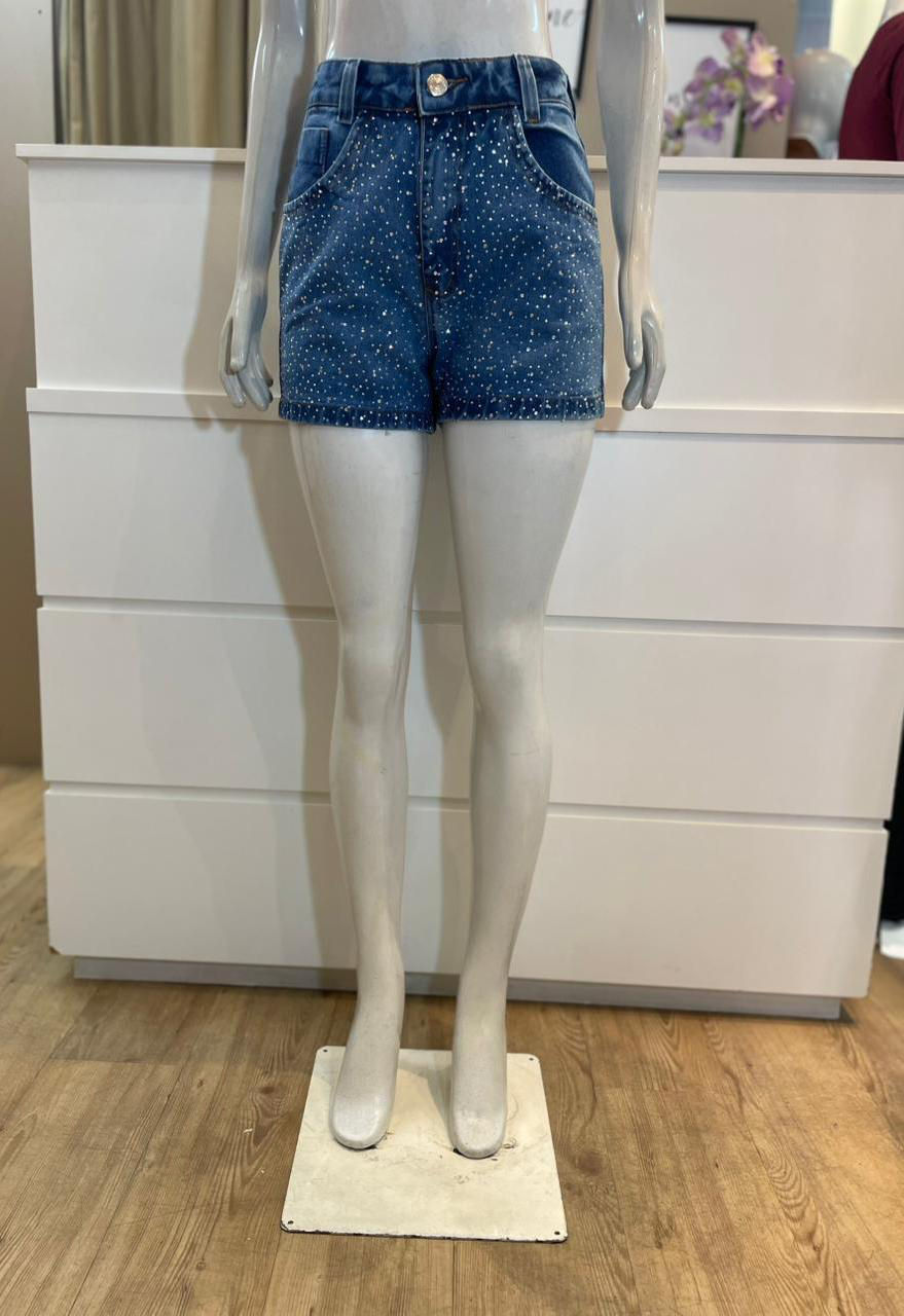 Miniatura: Short Jeans Mom com Strass*