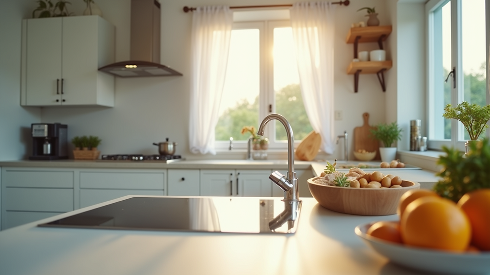 Eye-level view of a clean and tidy kitchen free of pests