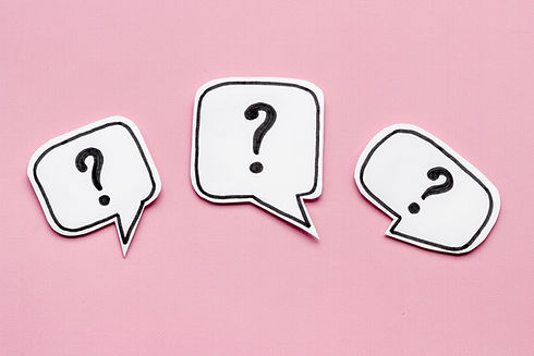 Ask question concept. Question mark on speech bubbles, top view.jpg