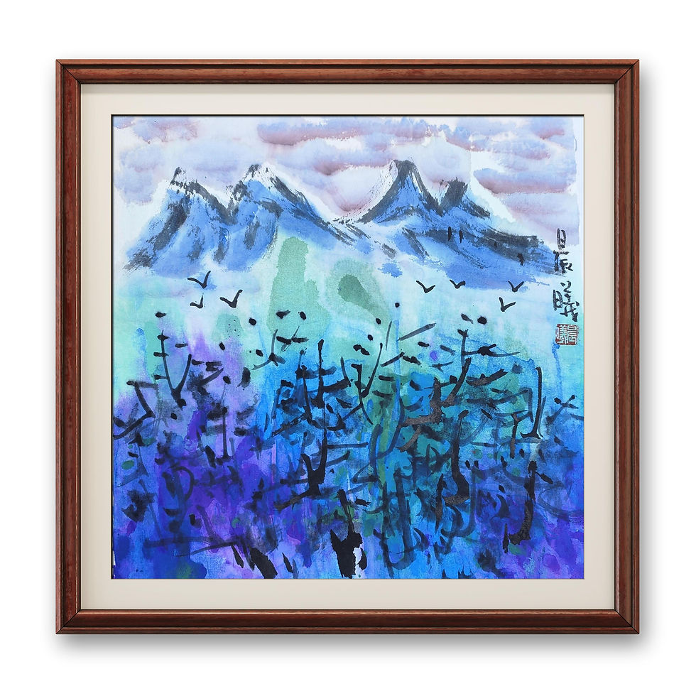 Flying Birds over the Emerald Ridge