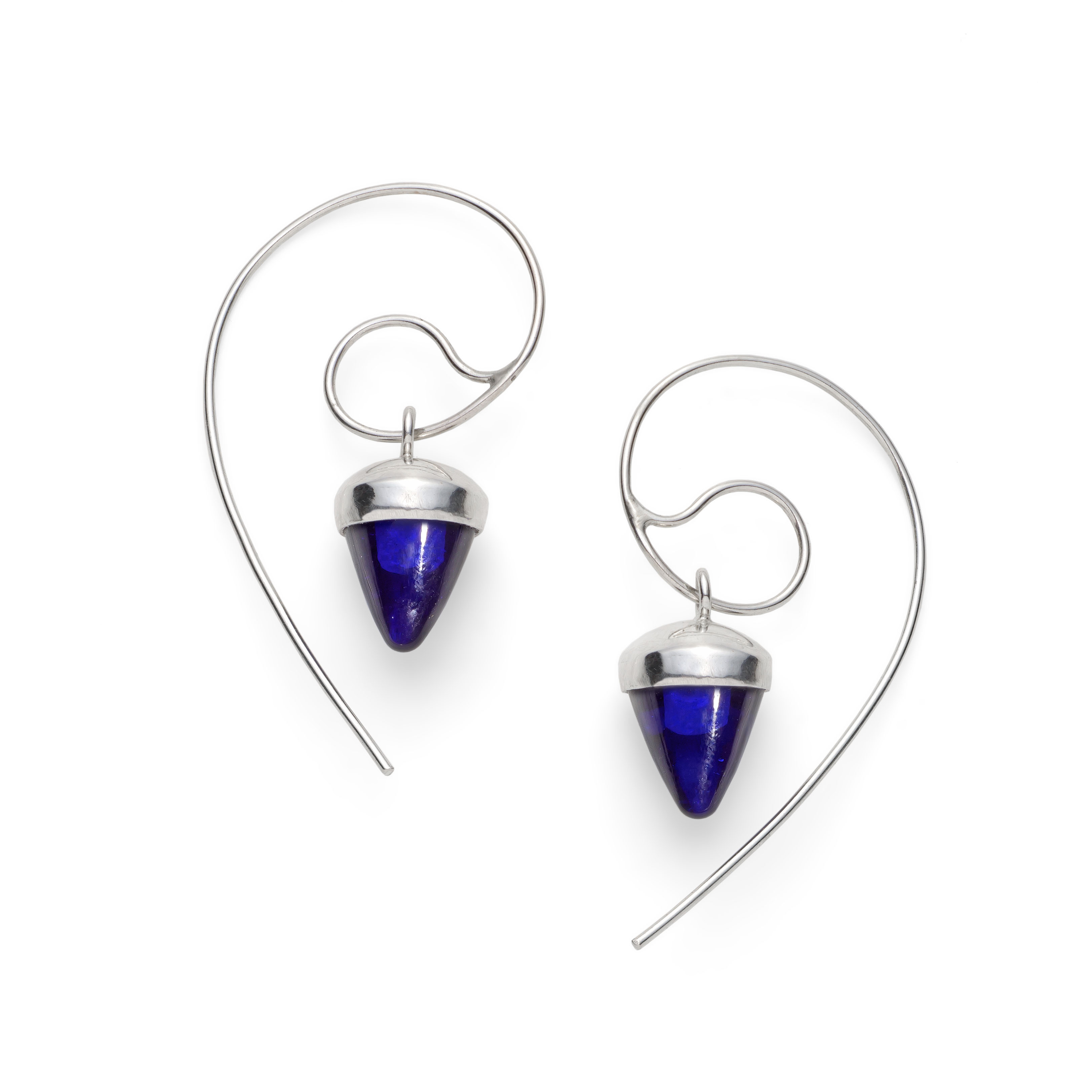 Cobalt Blue Glass Earrings