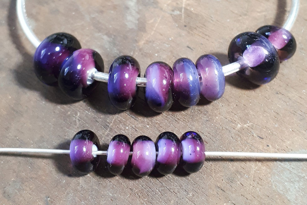 Purple Glass Beads for Silver and Glass Jewellery