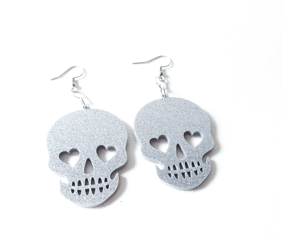 Thumbnail: Big Acrylic Skull Earrings