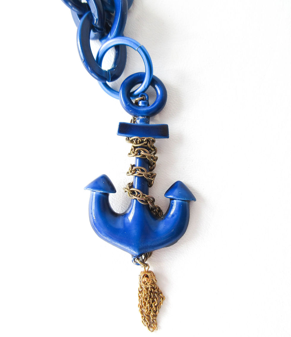 Blue Anchor Necklace