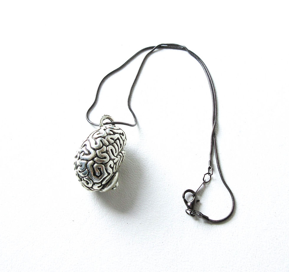 Thumbnail: 3D Body Part Necklace Ribcage Heart Brain