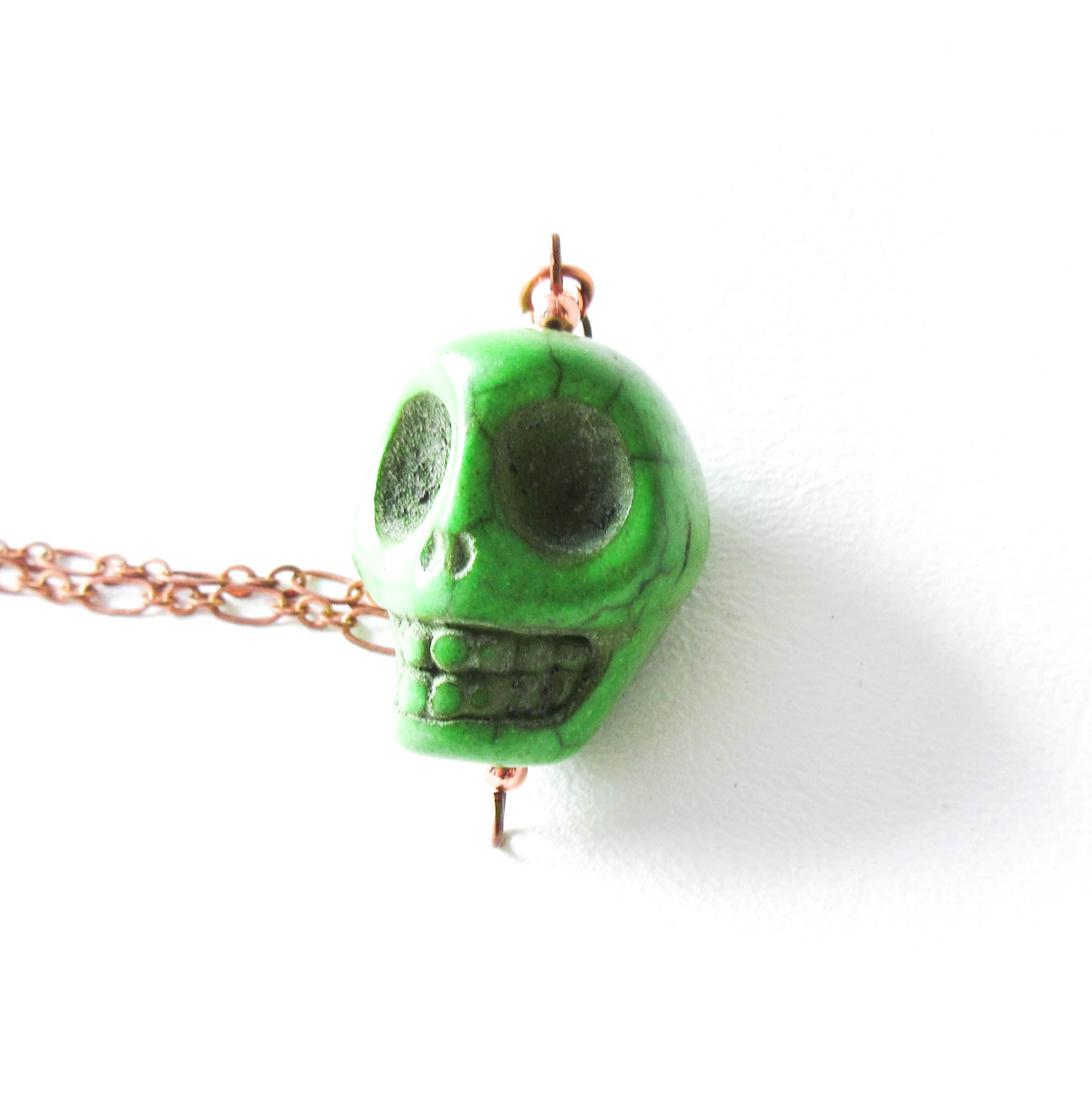 Large Green Skull Necklace