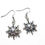 Thumbnail: Silver Tone Sunburst Earrings