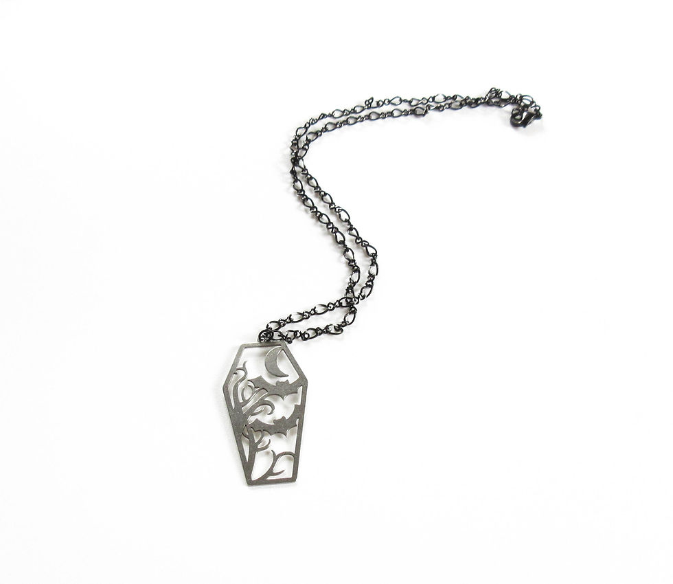 Thumbnail: Stainless Steel Coffin Necklace
