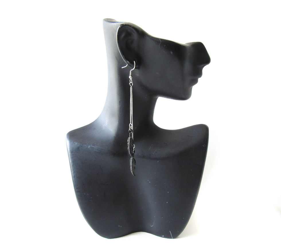 Thumbnail: Feather Double Dangle Earrings