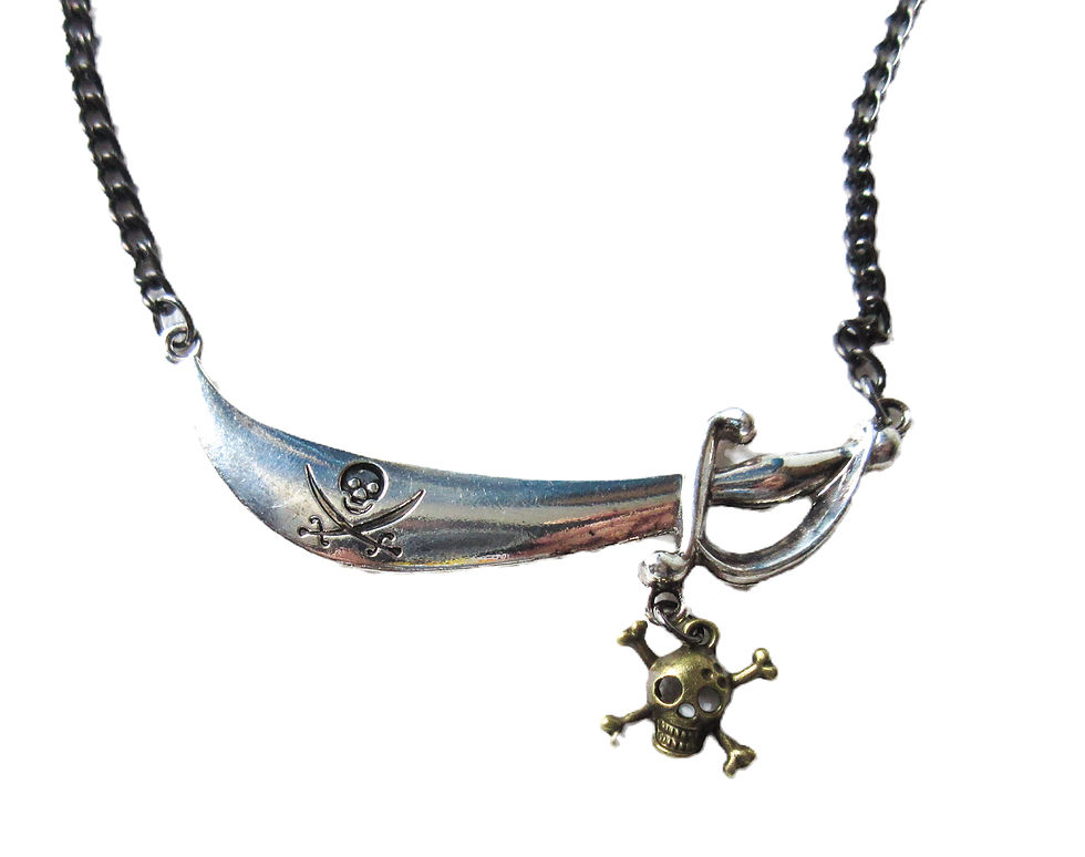 Pirate Sword Jolly Roger Necklace