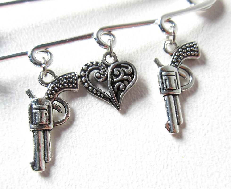 Thumbnail: Gun and Heart Charm Pin