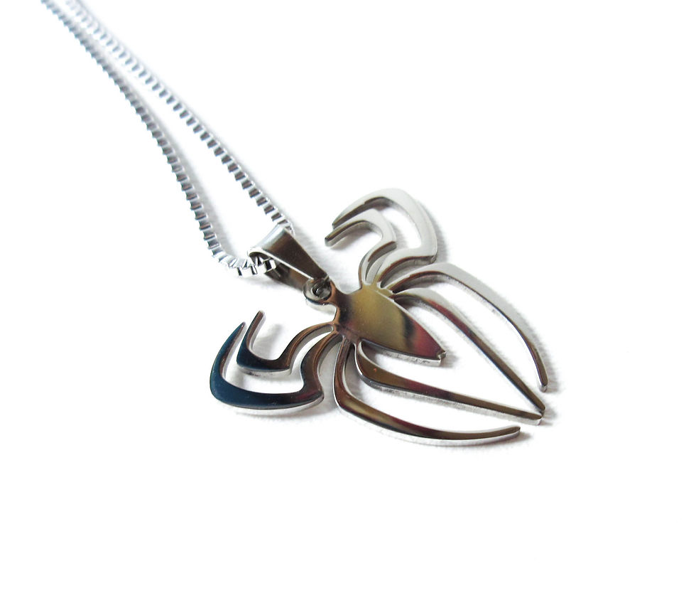 Thumbnail: Stainless Steel Spider Necklace