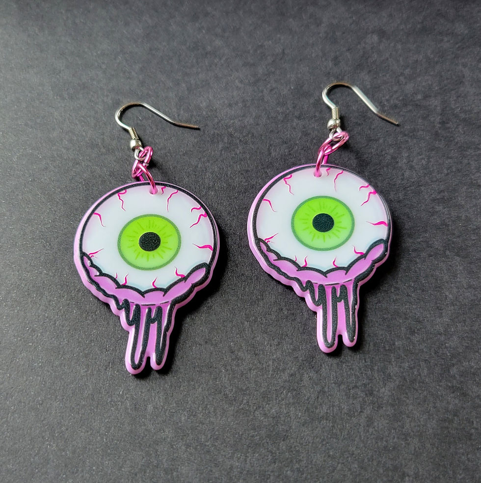 Thumbnail: Zombie Earrings Eyeballs Lips Gravestone