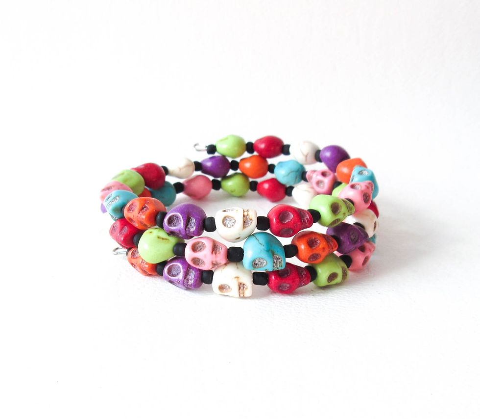 Rainbow Skull Wrap Bracelet