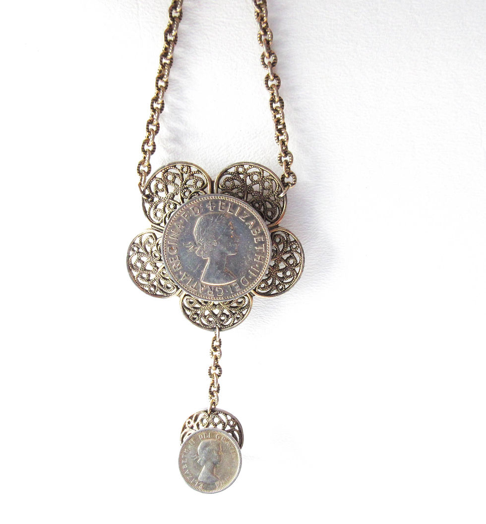 Thumbnail: Vintage Queen Elizabeth Coin Slave Bracelet