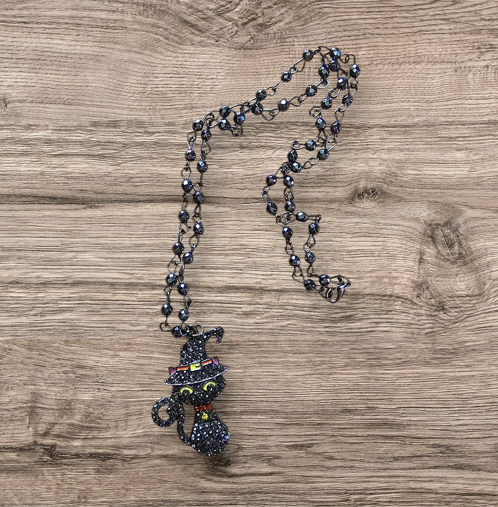 Thumbnail: Rhinestone Cat Necklace