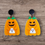 Thumbnail: Shimmering Jack O Lantern Tiki Earrings