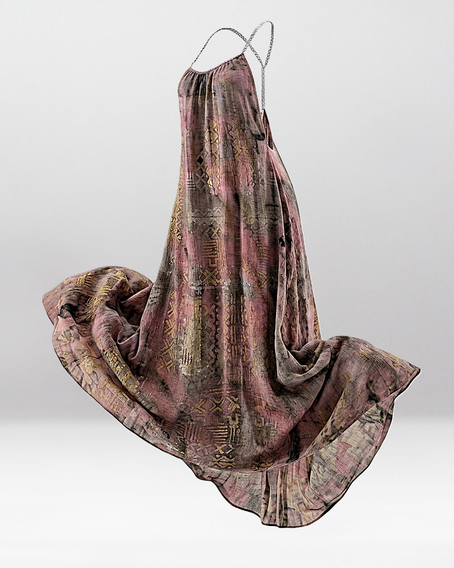 NYIANSU The Celestial hand-dyed maxi dress with traditional patterns