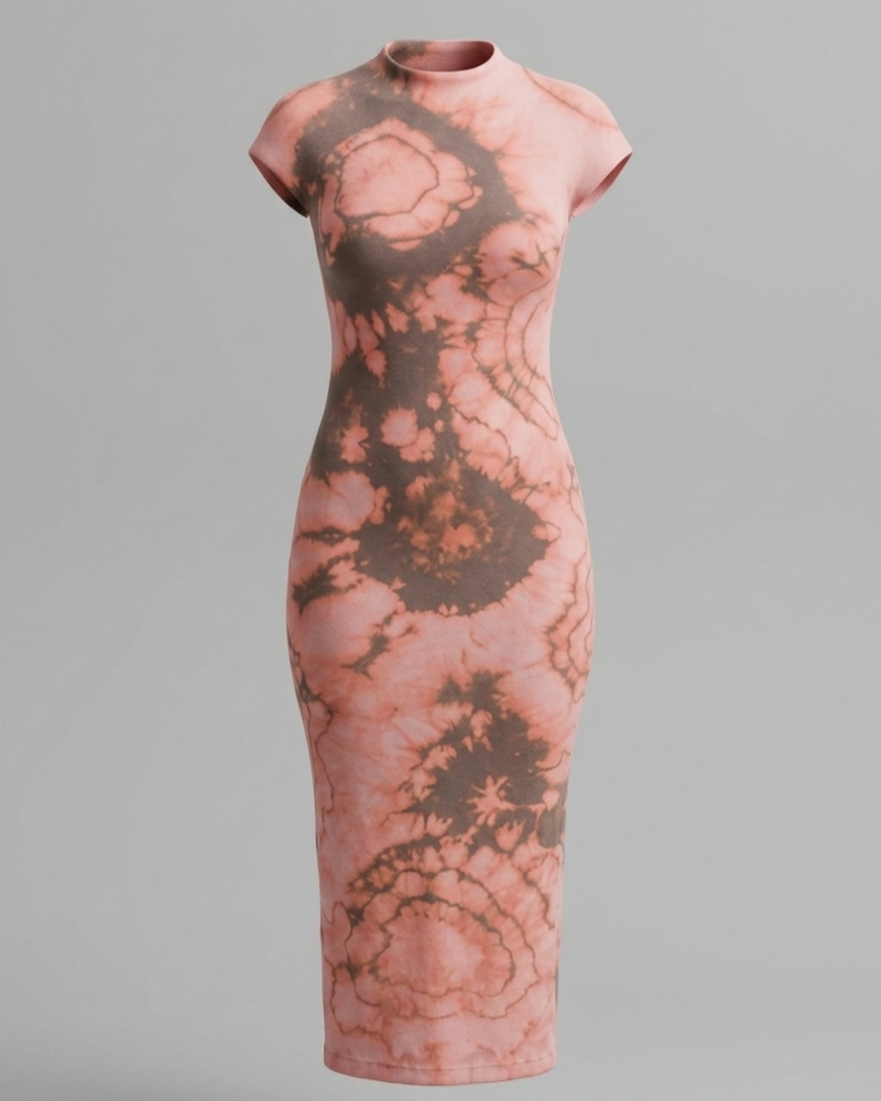The Aja Spirit Dress. A bohemian Adire Oniko bleached dress