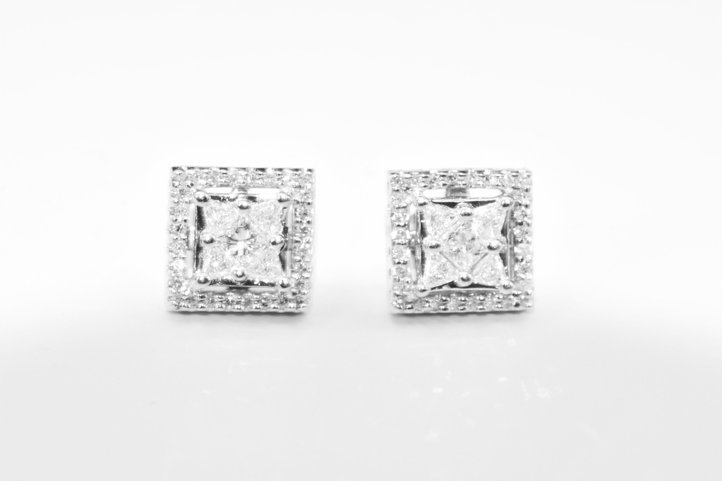 Square diamond earring