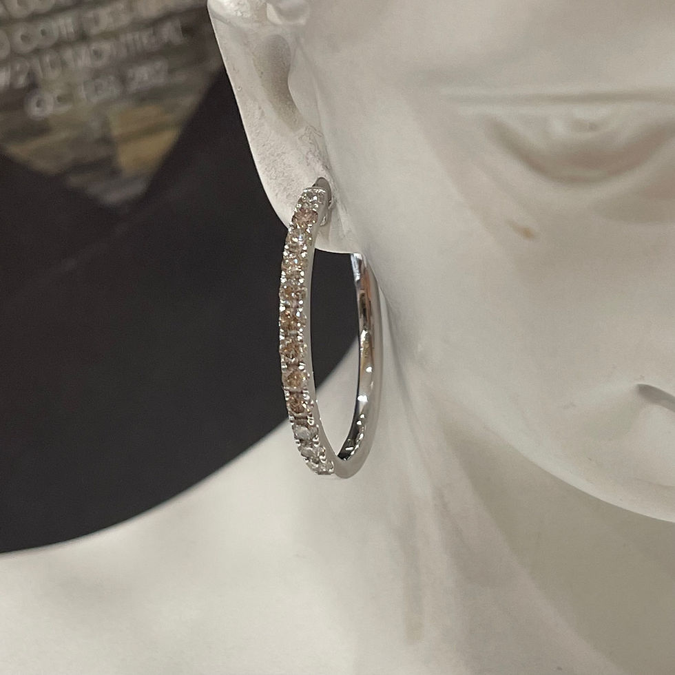 Thumbnail: Loop oval diamond earring 