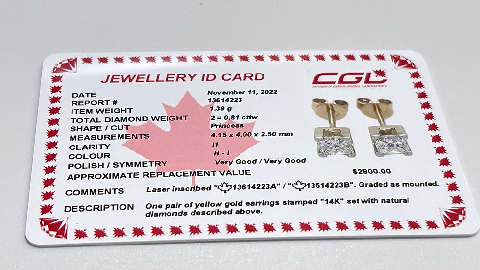 Thumbnail: Princess cut diamonds earring 