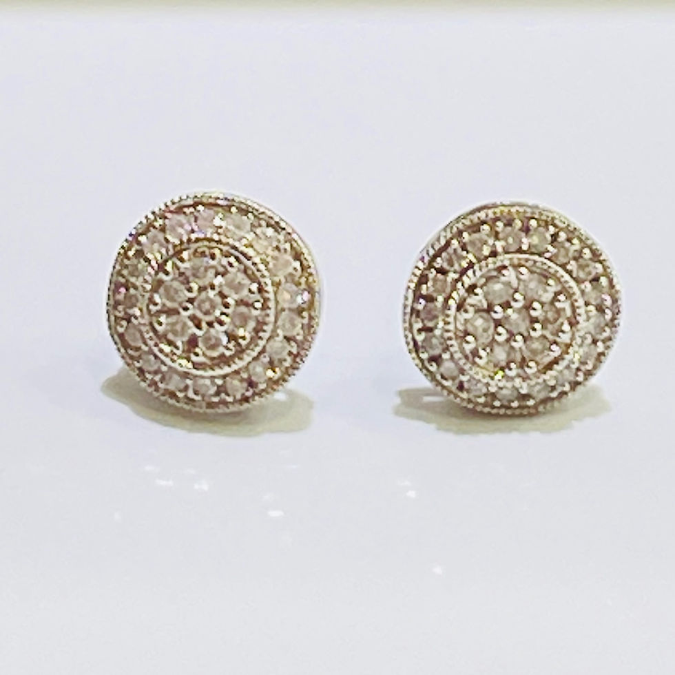 Thumbnail: Snowflakes  Rounded diamond earring 