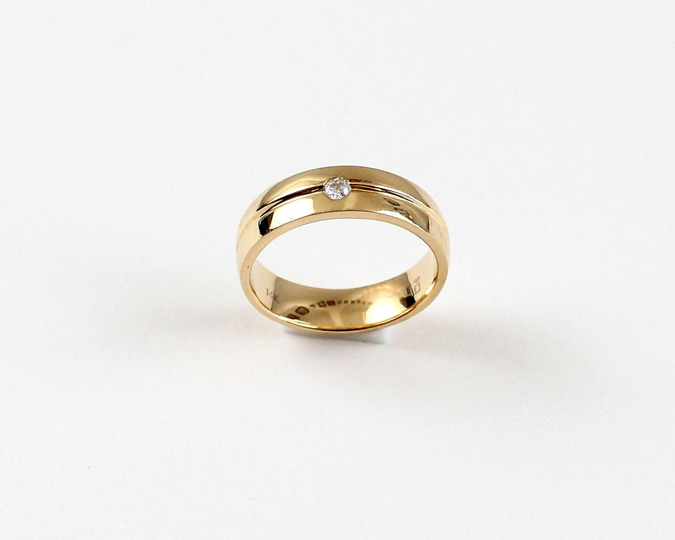 Thumbnail: Wedding ring 14k 0.09 carat Man