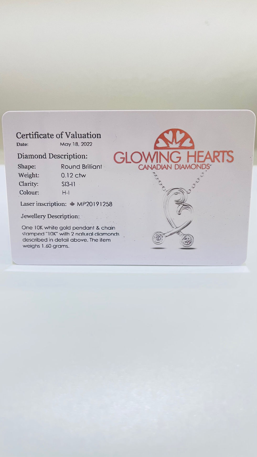 Thumbnail: Heart pendant 10K 0.20 Carat of diamonds