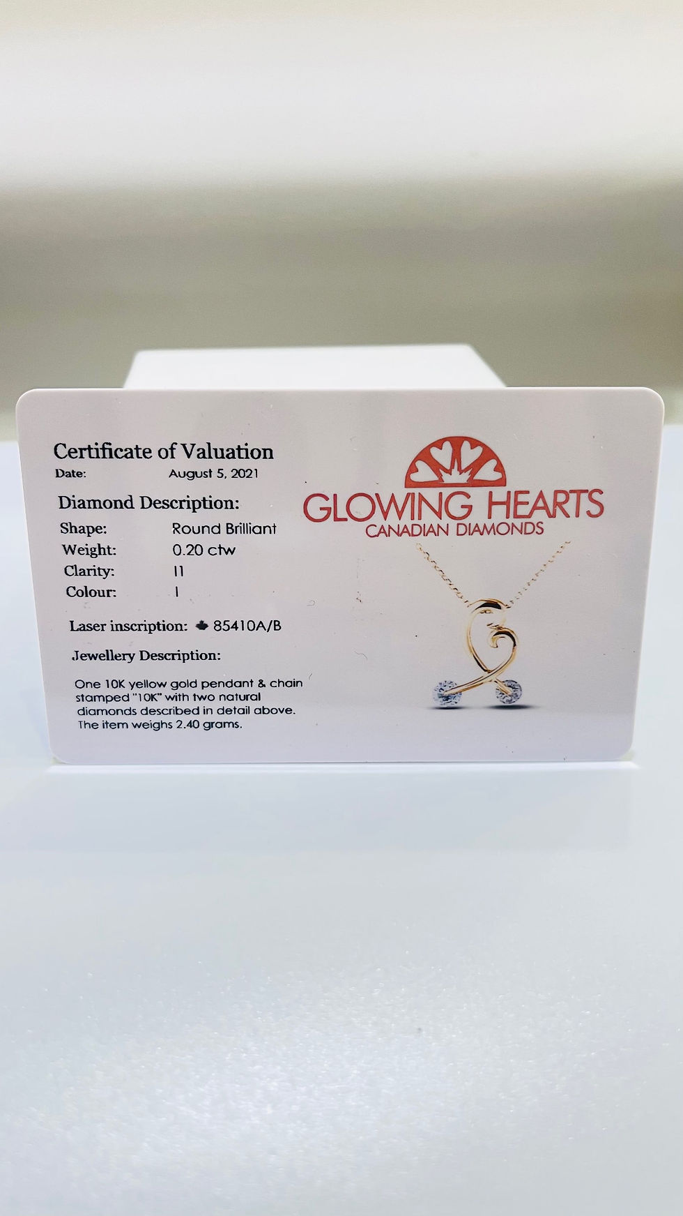 Thumbnail: Heart pendant 10K 0.20 Carat of diamonds