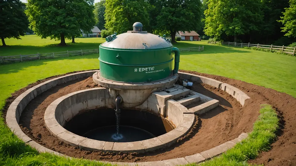 Eye-level view of a septic tank during maintenance