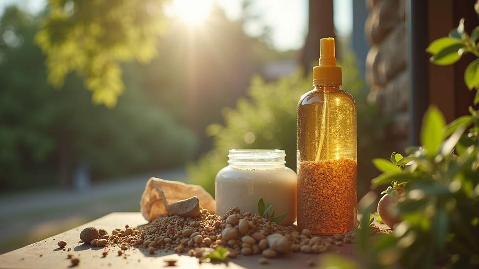 High angle view of eco-friendly pest control supplies