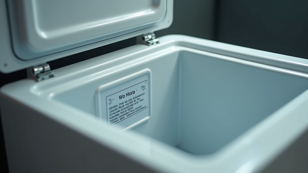 Close-up view of a Western 525H chest freezer showcasing its interior space