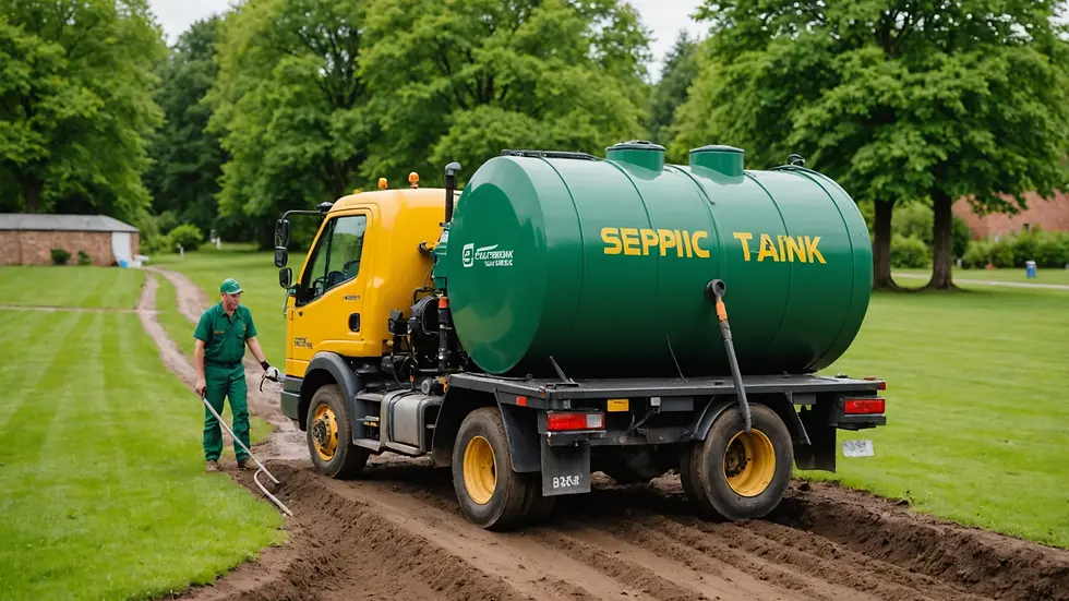 Close-up view of a professional septic tank cleaning service in action