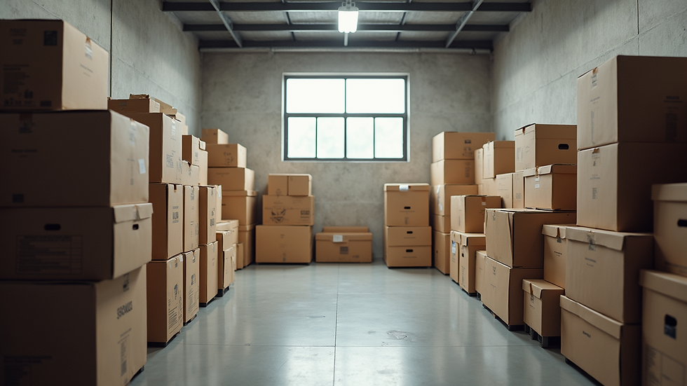 Eye-level view of a clean and organized storage unit